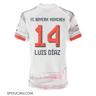 Zenski Nogometni Dres Bayern Munich Luis Diaz #14 Gostujuci 2025-26 Kratak Rukav Zenski Nogometni Dres Bayern Munich Luis Diaz #14 Gostujuci 2025-26 Kratak Rukav